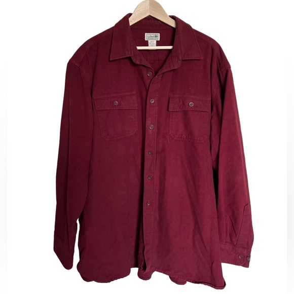 L.L. Bean Other - L.L. Bean • Chamois Burgundy Long Sleeve Button Down Shirt